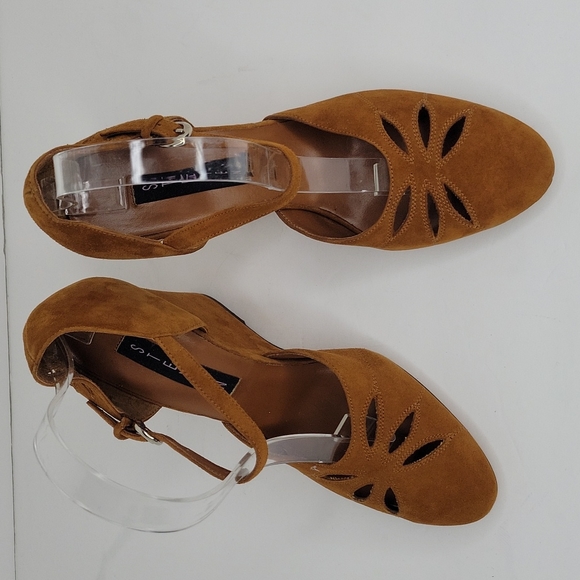 STEVEN by Steve Madden High Wedge Heel Suede Mary Janes 7M NWOT - Picture 8 of 14